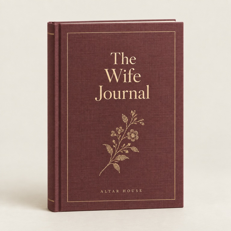 The Wife Journal, an Altar House clothbound journal mockup.